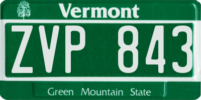 VT license plate ZVP843