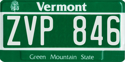 VT license plate ZVP846