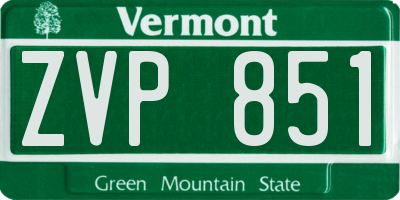 VT license plate ZVP851