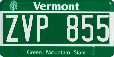 VT license plate ZVP855