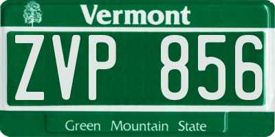 VT license plate ZVP856