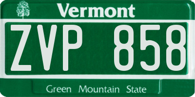 VT license plate ZVP858