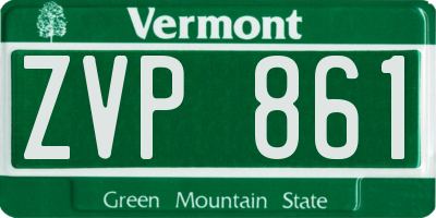 VT license plate ZVP861