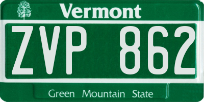 VT license plate ZVP862