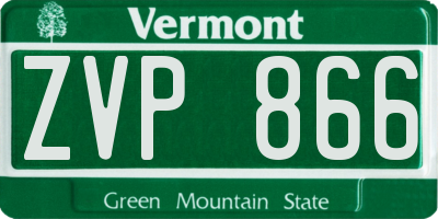 VT license plate ZVP866