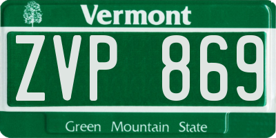 VT license plate ZVP869