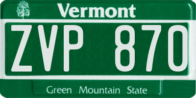 VT license plate ZVP870