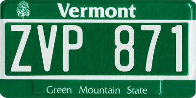 VT license plate ZVP871