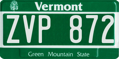 VT license plate ZVP872