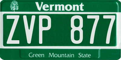 VT license plate ZVP877