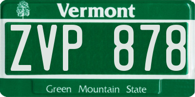 VT license plate ZVP878
