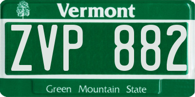 VT license plate ZVP882