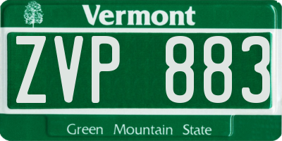 VT license plate ZVP883