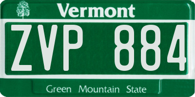 VT license plate ZVP884