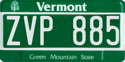 VT license plate ZVP885