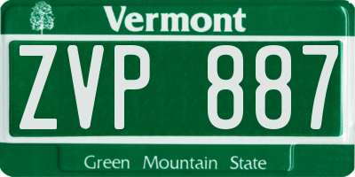 VT license plate ZVP887