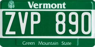 VT license plate ZVP890
