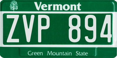 VT license plate ZVP894