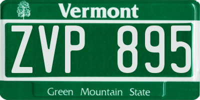 VT license plate ZVP895