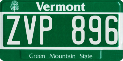 VT license plate ZVP896