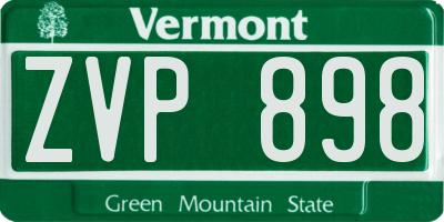 VT license plate ZVP898