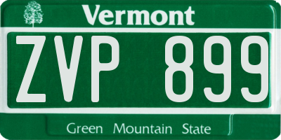 VT license plate ZVP899