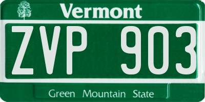VT license plate ZVP903