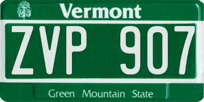 VT license plate ZVP907