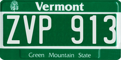 VT license plate ZVP913