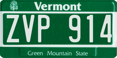 VT license plate ZVP914