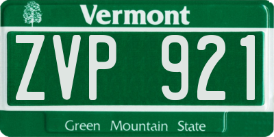 VT license plate ZVP921