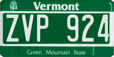 VT license plate ZVP924