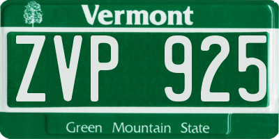 VT license plate ZVP925