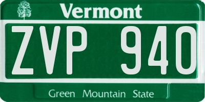 VT license plate ZVP940
