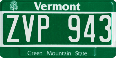 VT license plate ZVP943