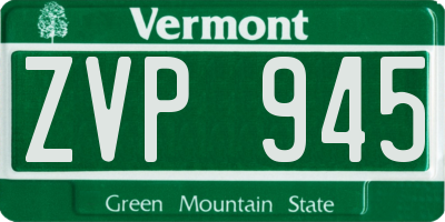 VT license plate ZVP945