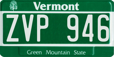 VT license plate ZVP946