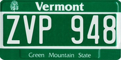 VT license plate ZVP948