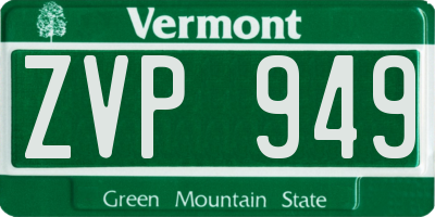VT license plate ZVP949