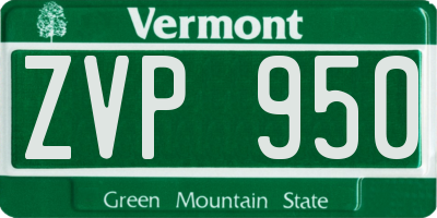 VT license plate ZVP950