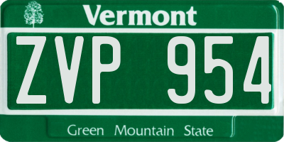 VT license plate ZVP954