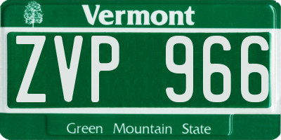 VT license plate ZVP966