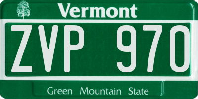 VT license plate ZVP970