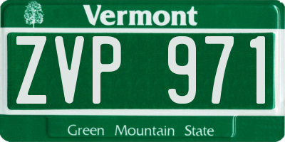 VT license plate ZVP971
