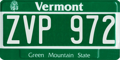 VT license plate ZVP972