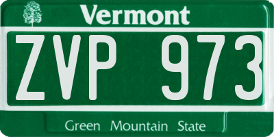 VT license plate ZVP973