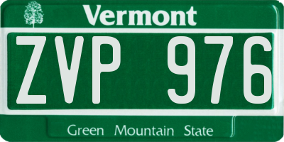 VT license plate ZVP976