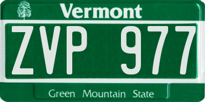 VT license plate ZVP977