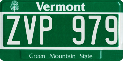 VT license plate ZVP979