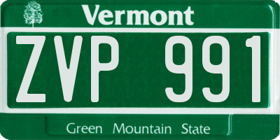 VT license plate ZVP991